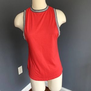 Adidas red high neck tank top XS
